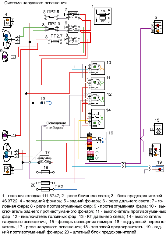 Схема системы освещения